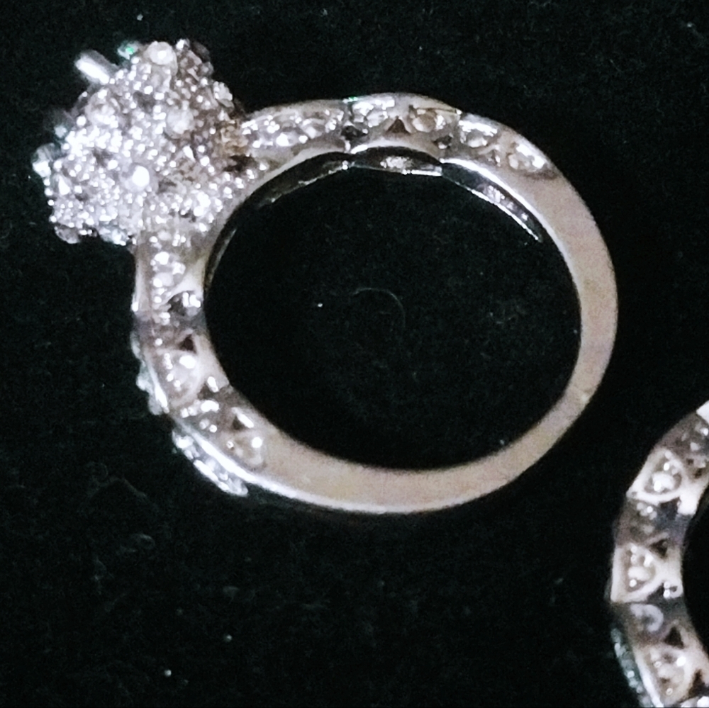 S925 2pc CZ wedding anniversary engagement set - Picture 6 of 14